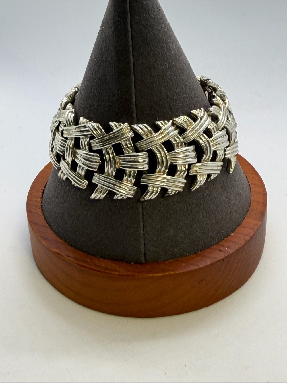 Coro Silver-Tone Woven Link Bracelet